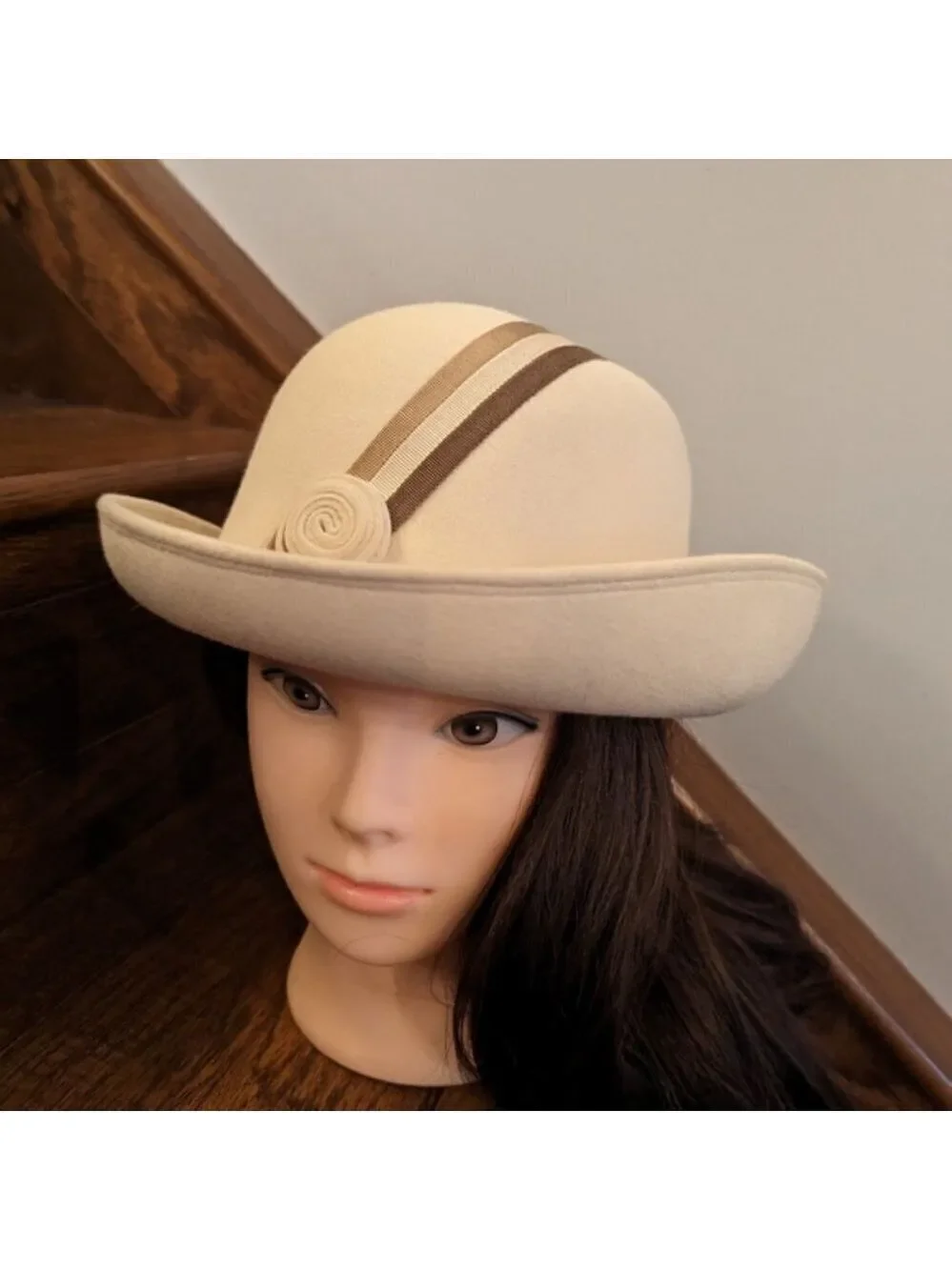 VINTAGE bowler style hat, Andre Montreal, mid century modern